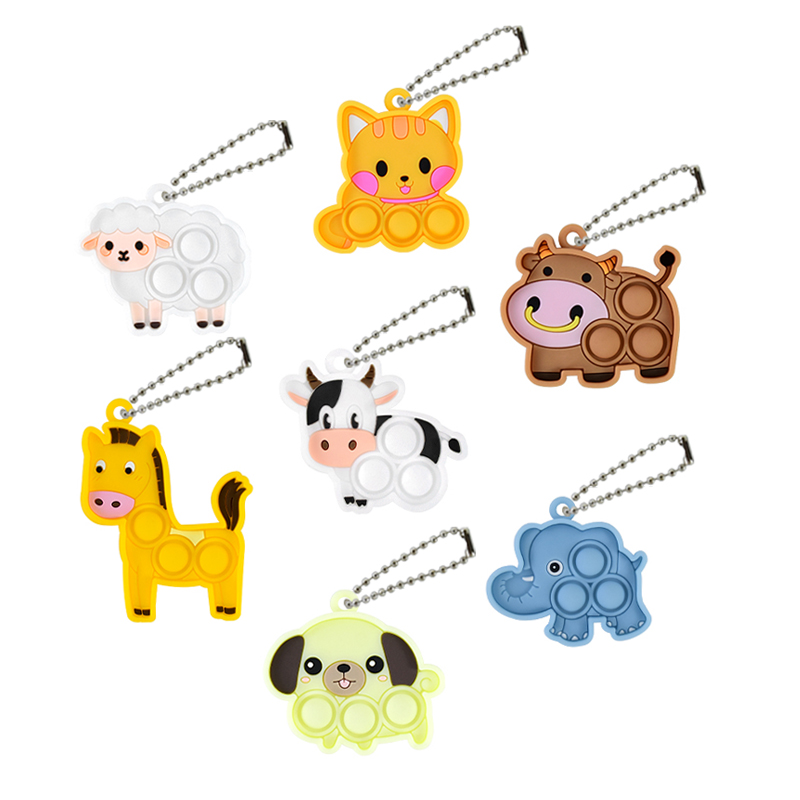 Kids Toys Elephant - 7PCS Cartoon Mini Keychain Fidget Toys