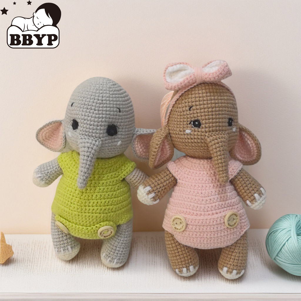 Kids Toys Elephant - Handmade Crochet Elephant Couple Plush Toys