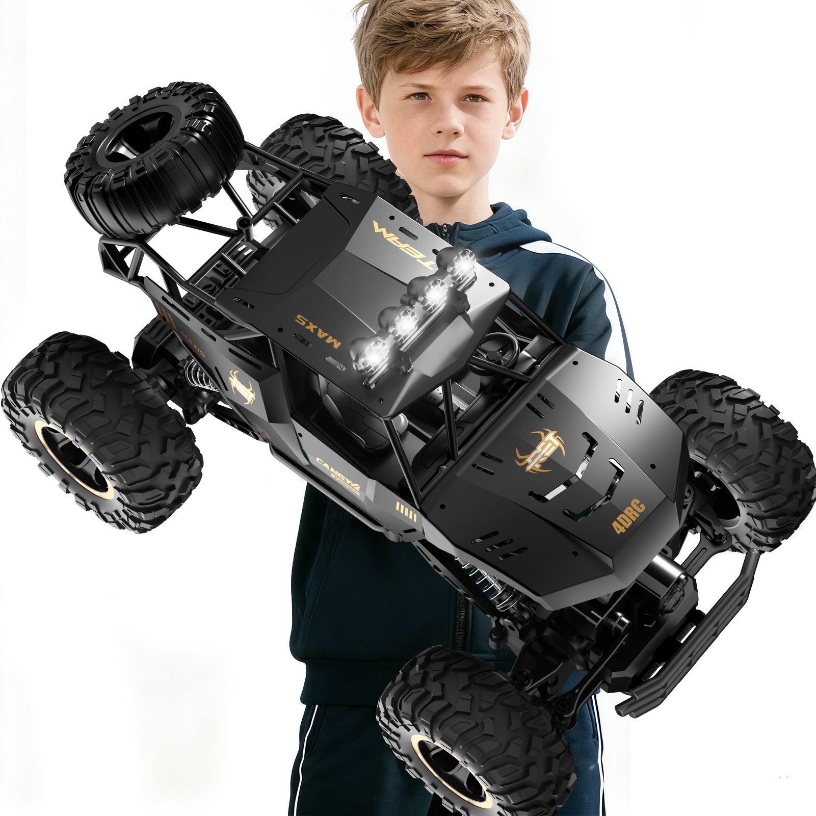 Remote Control Car - 2 Batteries 1:12 Rock Crawler Rechargeable
