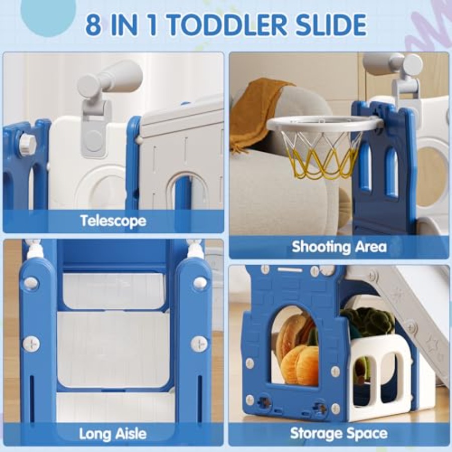 8 in 1 Toddler Slide Set Kid S - Basketball Hoop Kids Indoor recensie en prijs