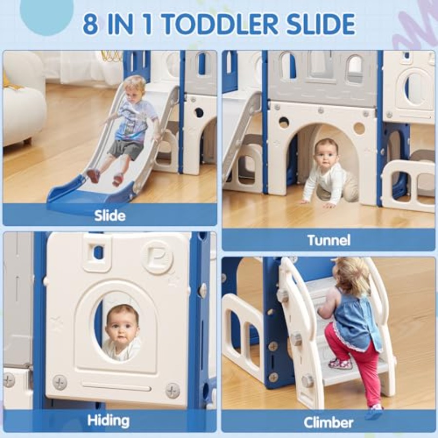 8 in 1 Toddler Slide Set Kid S - Basketball Hoop Kids Indoor recensie en prijs