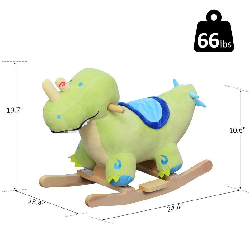 Qaba Kids Plush Ride-On Rockin - Kids Toys Dinosaur recensie en prijs
