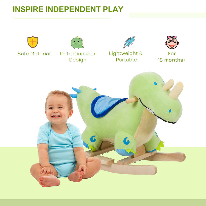 Qaba Kids Plush Ride-On Rockin - Kids Toys Dinosaur recensie en prijs