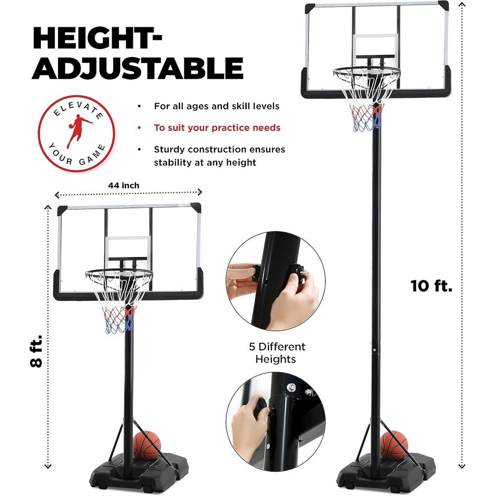 Adjustable 44 Shatterproof Bac - Basketball Hoop Kids Indoor recensie en prijs