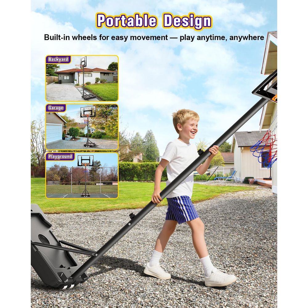 Portable Adjustable Height Bas - Basketball Hoop Kids Indoor recensie en prijs