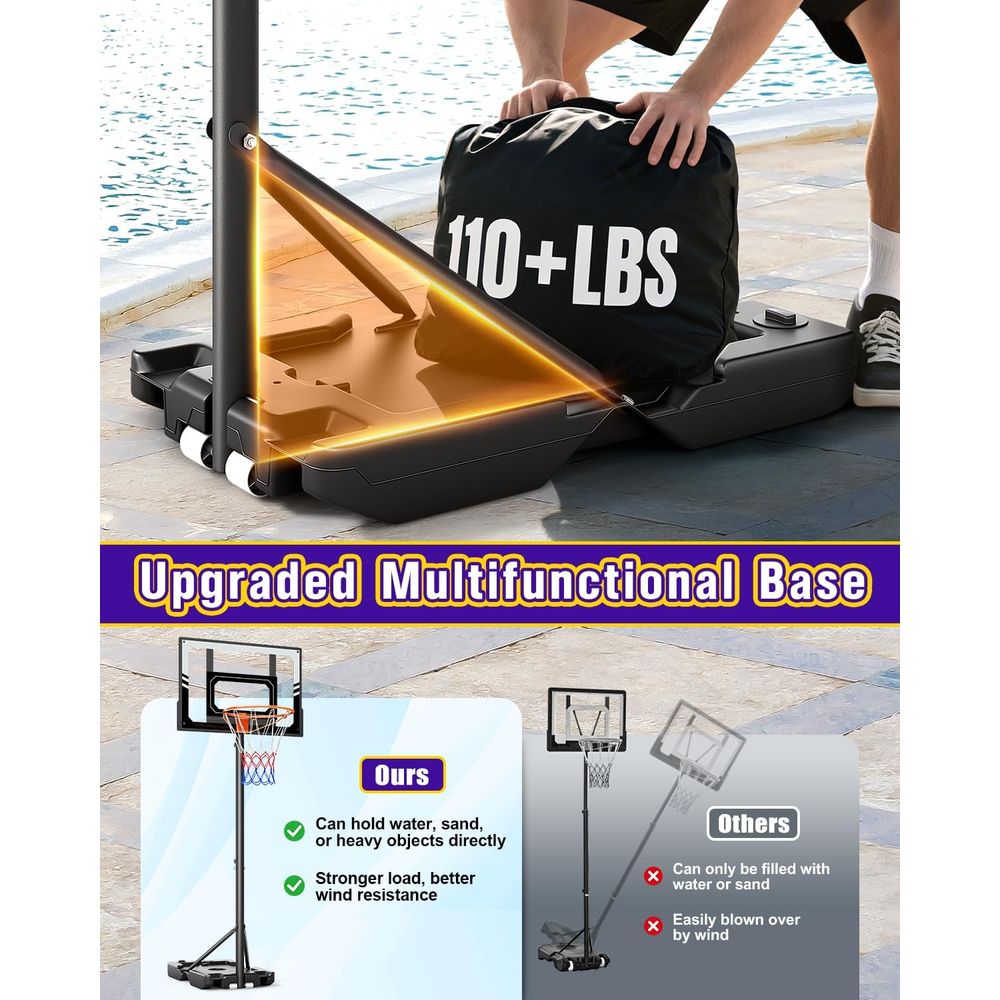 Portable Adjustable Height Bas - Basketball Hoop Kids Indoor recensie en prijs