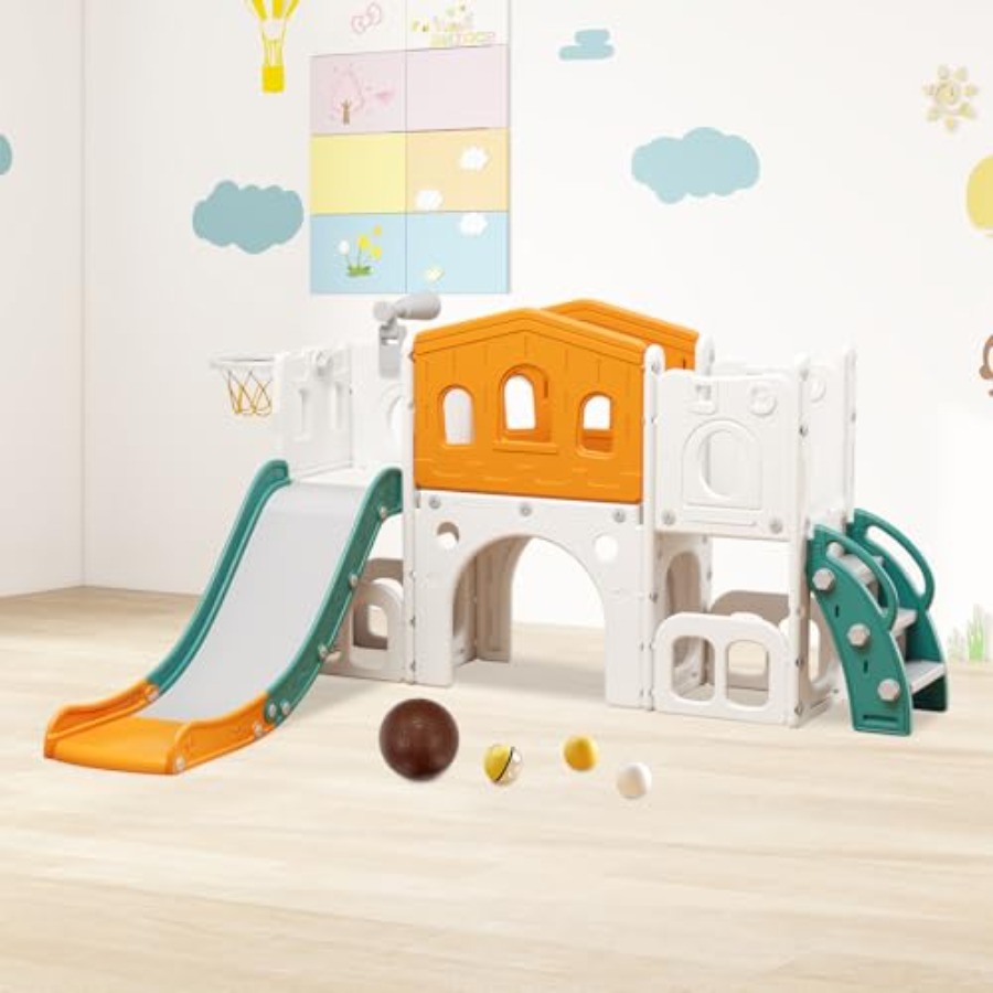 8 in 1 Toddler Slide Set Kid S - Basketball Hoop Kids Indoor recensie en prijs