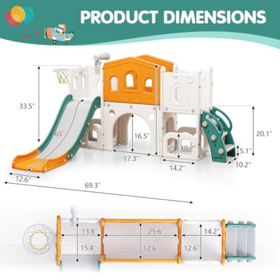 8 in 1 Toddler Slide Set Kid S - Basketball Hoop Kids Indoor recensie en prijs