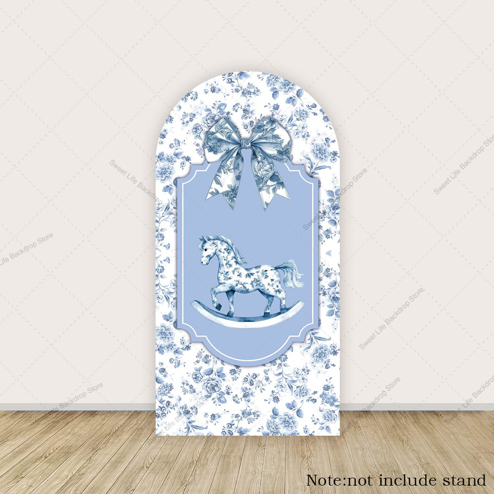 Blue Green Floral Bow Arch Bac - Toys Background For Kids recensie en prijs