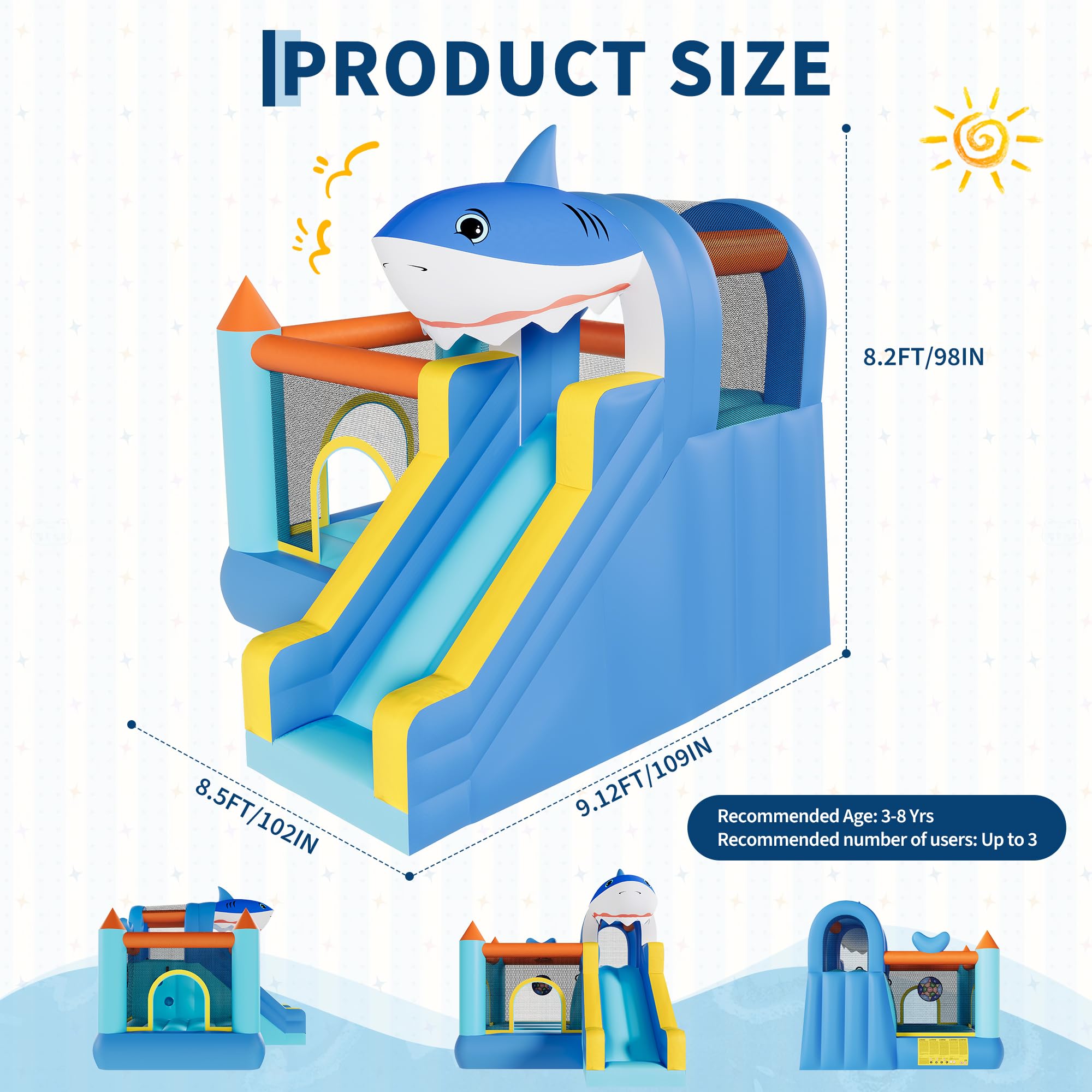 Inflatable Bounce House With S - Basketball Hoop Kids Indoor recensie en prijs