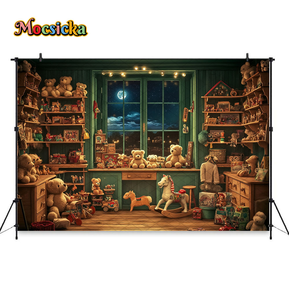 Mocsicka Christmas Night Windo - Toys Background For Kids recensie en prijs